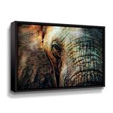 Dakota Fields African Elephant Wise Eyes by Aldridge - Graphic Art on Canvas Canvas, Cotton in Brown/Green | 18 H x 24 W x 2 D in | Wayfair