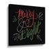 The Holiday Aisle® Merry & Bright by House Fenway - Textual Art on Canvas Canvas, Cotton in Red | 10 H x 10 W x 2 D in | Wayfair