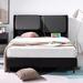 Latitude Run® Low Profile Platform Bed Upholstered/Polyester in White/Black | 41.3 H x 58 W x 80.7 D in | Wayfair 982D7A30711F4948BEC948146C97E1AA