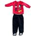 Disney Matching Sets | Disney Baby Mickey Red & Black Outfit W/ Sweater And Footed Sweats 6-9 Month | Color: Black/Red | Size: 6-9mb