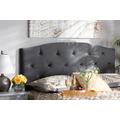 Baxton Studio Leone Modern and Contemporary Grey Velvet Fabric Upholstered King Size Headboard - Wholesale Interiors Leone-Grey Velvet-HB-King