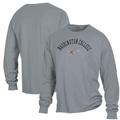 Men's ComfortWash Gray Washington College Shoremen Arch Logo Garment Dyed Long Sleeve T-Shirt