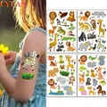 Tatouages Autocollants sur le Thème de la Jungle pour Enfant Décoration d'Anniversaire Safari