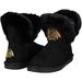 Women's Cuce Black Chicago Blackhawks Faux Fur Boots