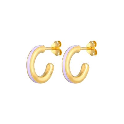 Elli - Elli Ohrringe Creolen Emaille Grün Edel 925 Silber vergoldet 1 ct Damen Image