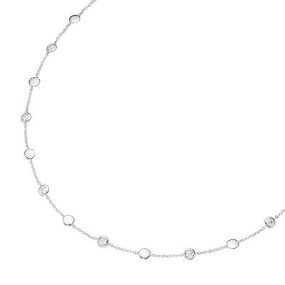 Giorgio Martello Milano - Collier mit Zwischenteilen in glänzend und weiße Zirkonia, Silber 925 Ketten 1 ct Weiss Damen