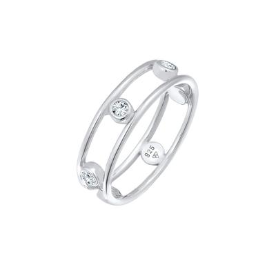 Elli - Kristalle Glamouröse Elegant 925 Silber Ringe Damen