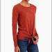 J. Crew Tops | J. Crew Mercantile Tie Front Tee Shirt Long Sleeve 100% Cotton Sz Xs Rust Color | Color: Red | Size: Xs