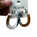 Madewell Jewelry | Madewell Bellini Sterling Silver Post Hoop Earrings | Color: Black/Tan | Size: Os
