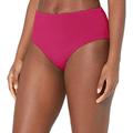 Seafolly Women's Mid Rise Full Coverage Bikini Bottom Swimsuit, Sea Dive Fuchsia Rose, 10