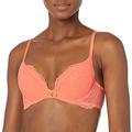 Gossard Women's Superboost Padded Plunge Bra, Neon Coral, 36D