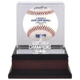 Atlanta Braves 2021 MLB World Series Champions Mahogany Logo Baseball Display Case