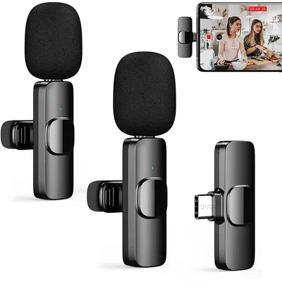 Microphone Lavalier sans fil portable mini micro statique audio et vidéo iPhone et Android