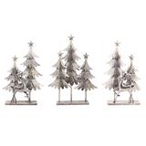 Tree and Deer (Set of 3) 15.5"L x 23.5"H, 15.25"L x 25.5"H Metal - Silver - 15.5"L x 23.5"H, 15.25"L x 25.5"H