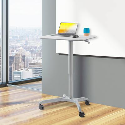 airLIFT XL 28" Pneumatic Height Adjustable Sit-Stand Mobile Laptop Computer Desk Cart