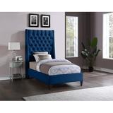 House of Hampton® Dymph Tufted Low Profile Platform Bed Upholstered/Velvet in Blue | 71 H x 45.5 W x 83 D in | Wayfair