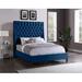 House of Hampton® Dymph Tufted Low Profile Platform Bed Upholstered/Velvet in Blue | 71 H x 82.5 W x 88 D in | Wayfair