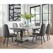 Canora Grey Albaro Double Pedestal Dining Table Wood in Brown/Gray | 30 H in | Wayfair 16F02B096C4D4974AE4C211B9B5EBA1B