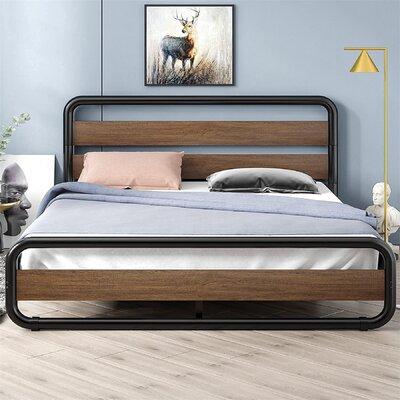 17 Stories King Platform Bed W Wooden, Wayfair King Bed Frame With Storage