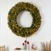 The Holiday Aisle® Flocked 60" Lighted Polyvinyl Chloride (PVC) Wreath Traditional Faux in Green/White | 60 H x 60 W x 7 D in | Wayfair