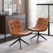 Accent Chair - Trent Austin Design® Paynesville Tufted Vegan Swivel Accent Chair Faux in Black | 33.27 H x 26.97 W x 20.08 D in | Wayfair