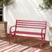 Red Barrel Studio® Rusko Outdoor Steel Garden Bench redMetal | 32 H x 48.5 W x 16 D in | Wayfair F1BE6A5915274EC5B4EE23D4FAF2A4FD