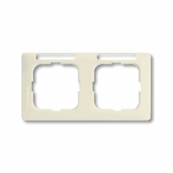 Busch-Jaeger DURO 2000 SI Rahmen, 2f, weiß, glänzend, horizontal, Textfeld/Beschriftungsfläche, Kunststoff, geeignet für Geräteeinbaukanal Image
