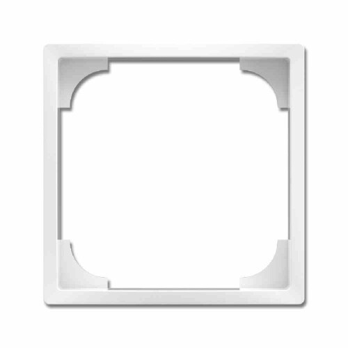 Busch-Jaeger solo Zentralplatte für Zwischenring, studioweiß, glänzend, Klemmbefestigung, ohne Beschriftungsfeld Image