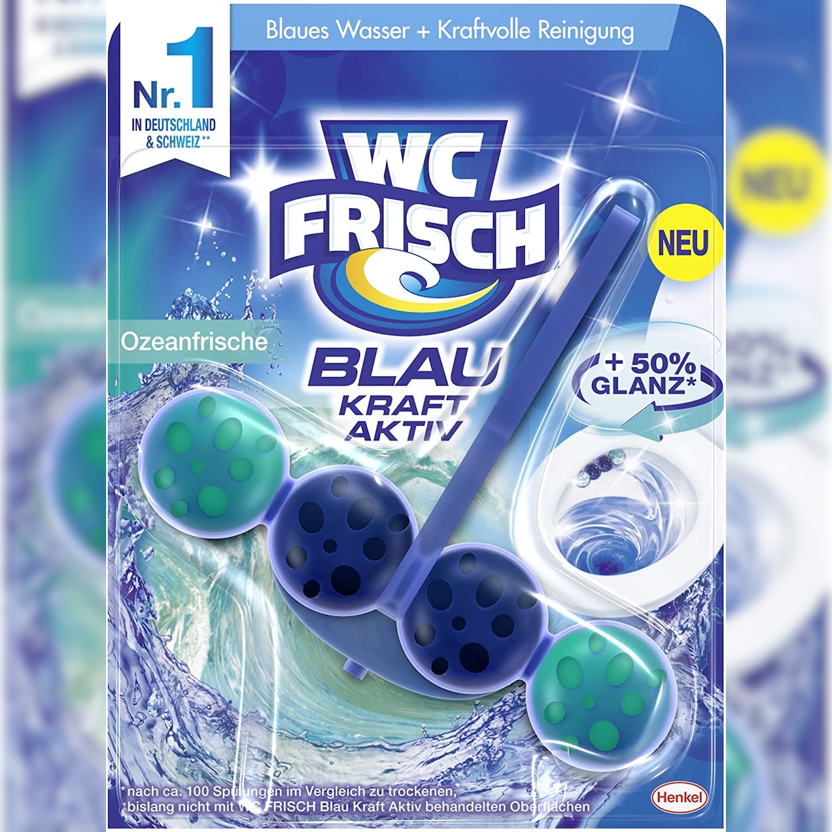 WC FRISCH Kraft Aktiv Blauspüler Ozeanfrische 50g WC Reiniger Reinigung Image