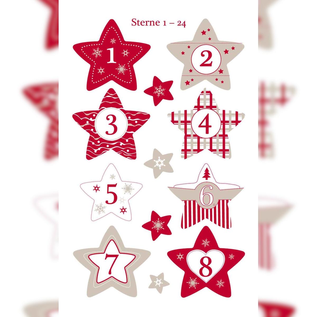 Avery Zweckform Weihnachtssticker Sternzahlen 1-24 Image