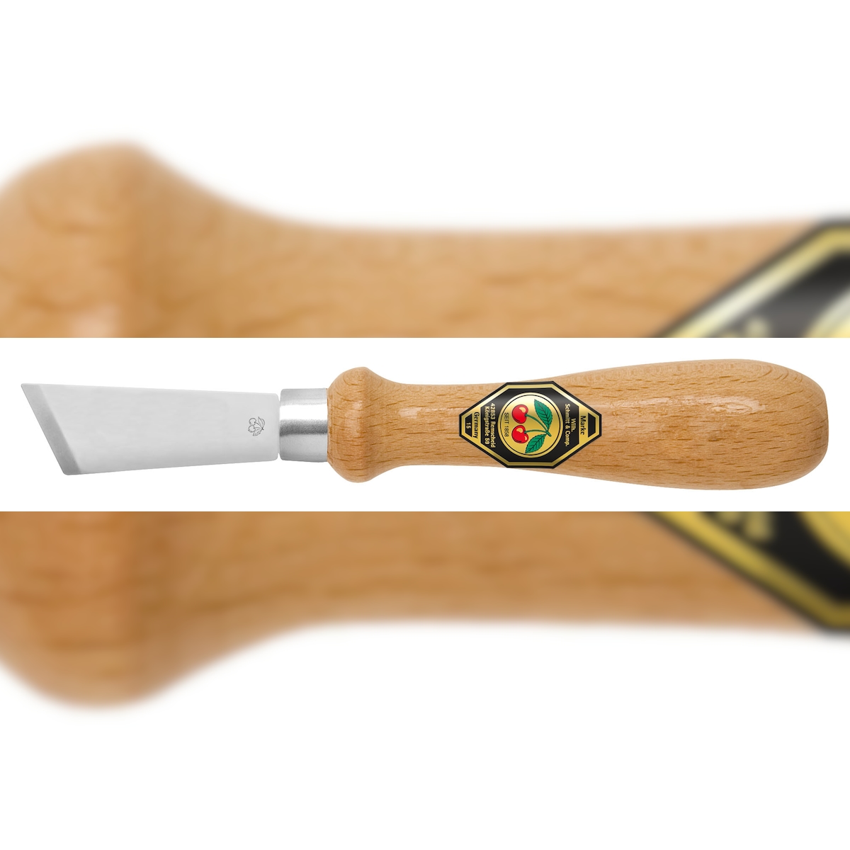 Kirschen Kerbschnitzmesser, breite Klinge, schräge Schneide Image