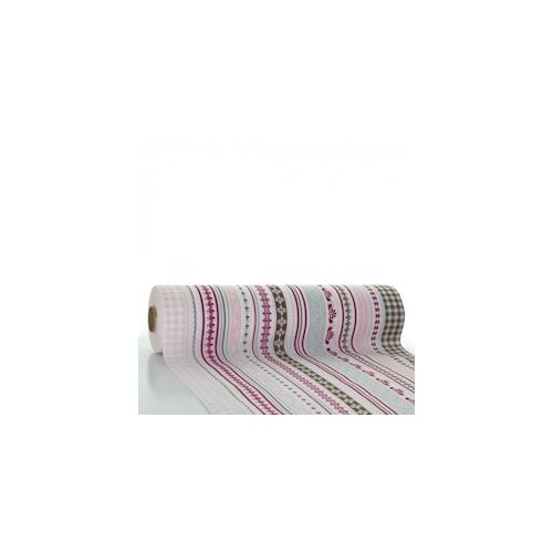 Sovie HORECA Tischläufer Babette in braun-rose aus Linclass® Airlaid 40 cm x 24 m, 1 Stück Hochzeit Frühling