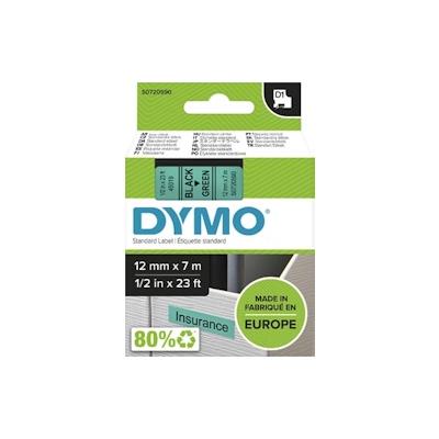 DYMO D1 Schriftbandkassette schwarz/grün, 12 mm x 7 m