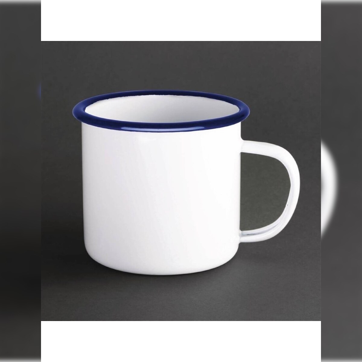 Olympia emaillierte Tassen weiß-blau 35cl Image