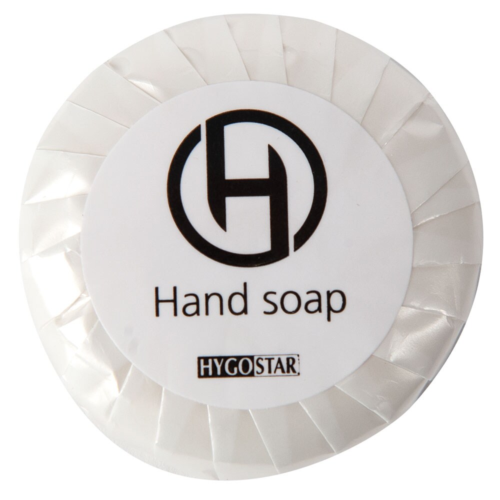 HYGOSTAR Hotelseife einzeln verpackt Weiss rund Ø 4 cm 50 Stück Plisseefalten Image