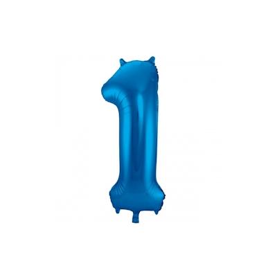 Folat XL Folienballon Zahl 1 in blau, 86 cm, 1 Stück, Helium Ballon (unbefüllt) - Luftballon