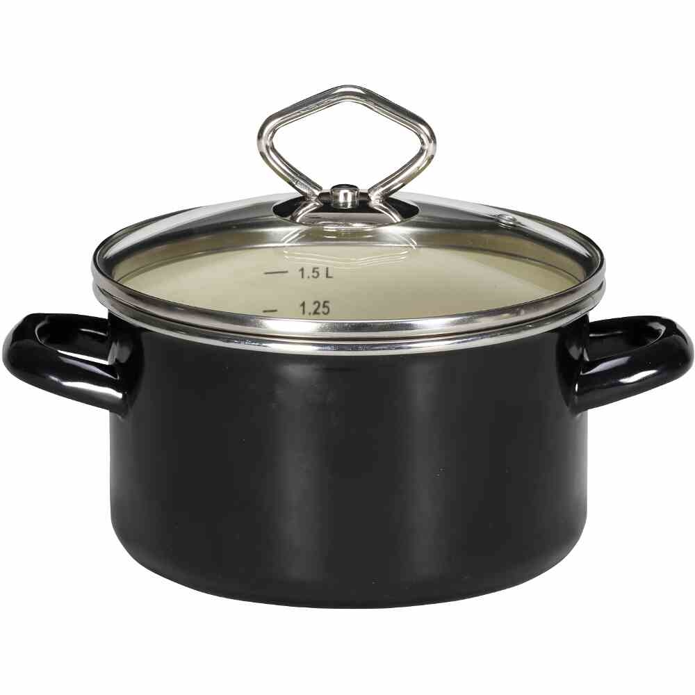 KRÜGER Triest Fleischtopf "Triest" 20 cm Emaille weiß Image