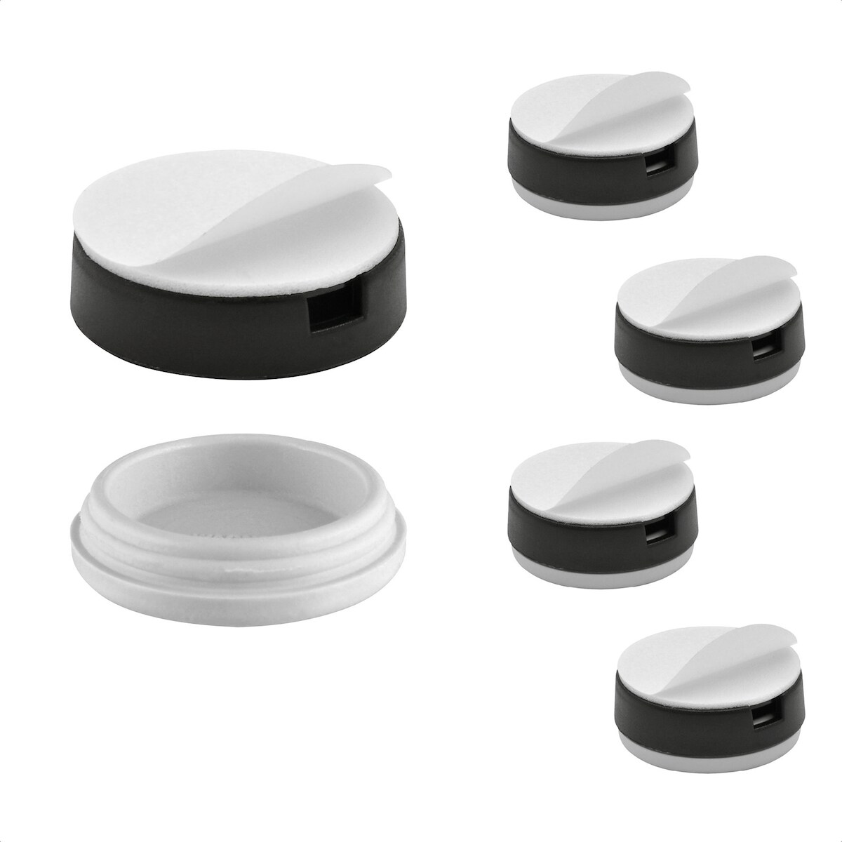 WAGNER QuickClick® Kunststoffgleiter HYPER - 4er-Set zum Kleben, 4x Basis + 4x Gleiteinsatz Ø 25 mm, DE Ware - 15830800 Image