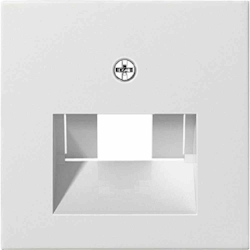 Gira System 55 Zentralplatte, UAE/IAE, reinweiß, Befestigung mit Schraube, ohne Beschriftungsfeld, 27003 Image