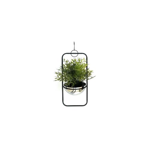 DanDiBo Blumenampel Metall Wand Hängepflanzen 45 cm 96083 S mit Topf Silber Pflanzenhänger Blumenhänger Topfhänger Blumen Blumentopfhänger Hängetopf