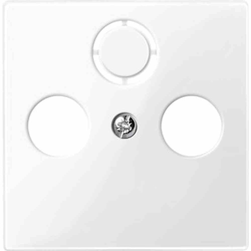 Merten System M Zentralplatte, Sat/TV/Radio, polarweiß, glänzend, Befestigung mit Schraube, ohne Beschriftungsfeld Image