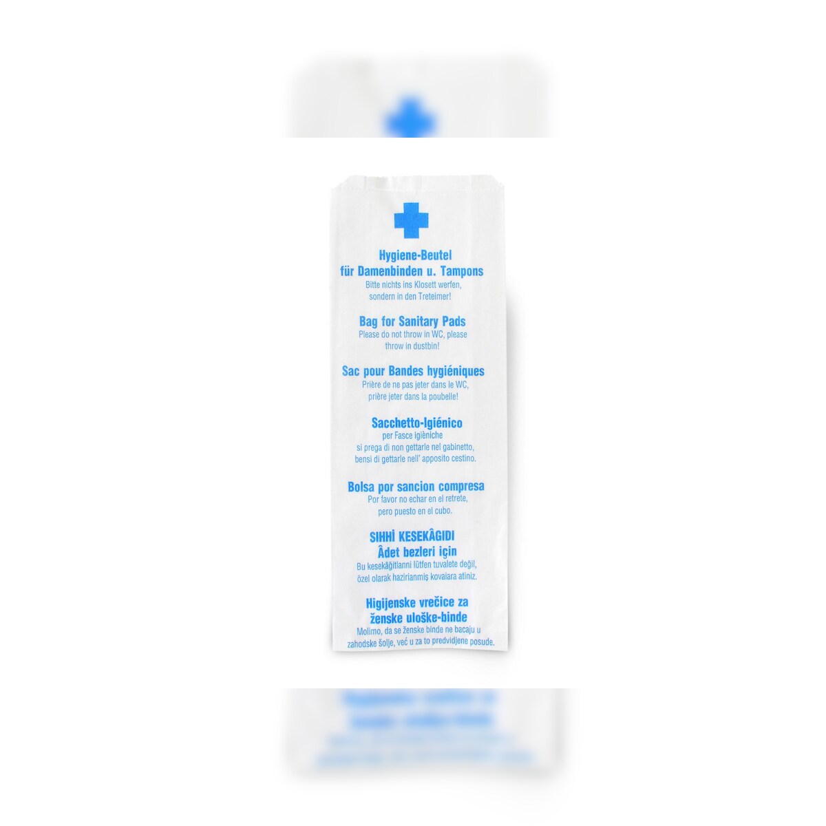 Funny Papier Hygienebeutel, 7-sprachig bedruckt, 1.000 Stück, gefädelt Image