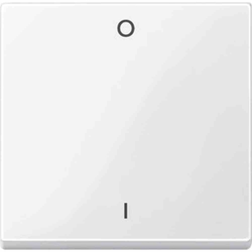 Merten System M Wippe einteilig, Schalter/Taster, polarweiß, glänzend, Kennzeichen 0/1, geeignet für Bussystem-Tasterankopplung Image