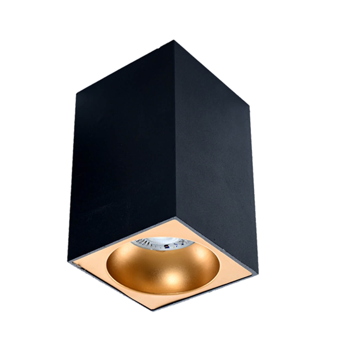 Braytron Deckenleuchte SPOTLIGHT eckig Aufbaustrahler Aufbauleuchte Downlight Deckenleuchte schwarz/gold Image