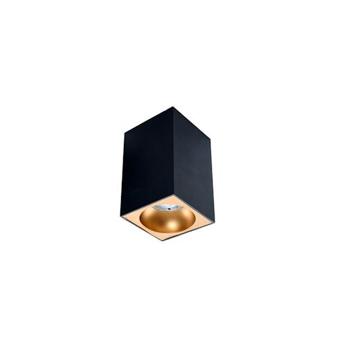 Braytron Deckenleuchte SPOTLIGHT eckig Aufbaustrahler Aufbauleuchte Downlight Deckenleuchte schwarz/gold