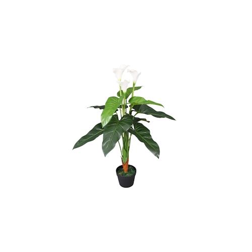 vidaXL Künstliche Calla-Lilie mit Topf 85 cm Weiß