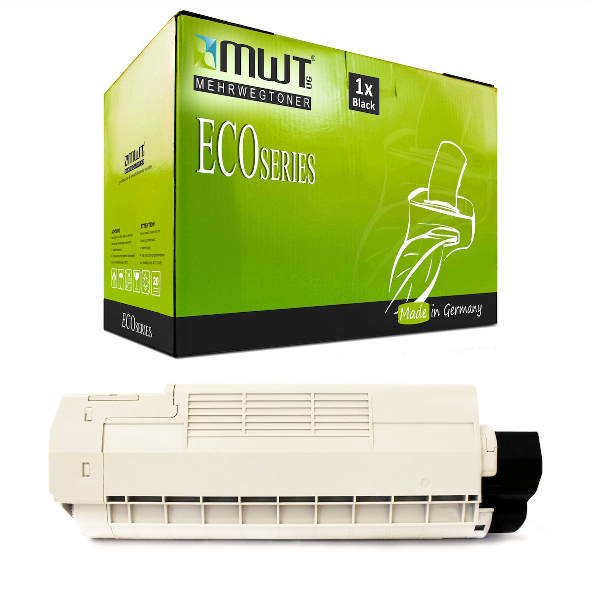 1 Mehrwegtoner kompatible Lasertoner ersetzt OKI 46490608 46490404 Schwarz Image