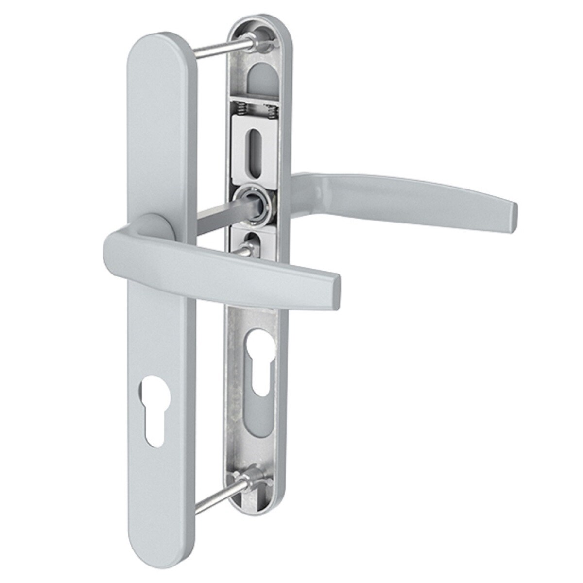 MS Beschläge Silberne Schmalrahmengarnitur 72mm PZ Türdrücker Drücker/Drücker TS 87-102mm Image