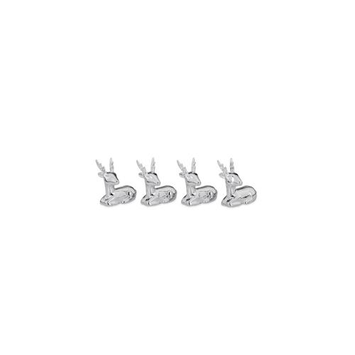 4 tlg. Tischkartenhalter-Set Rentier, silberglänzend