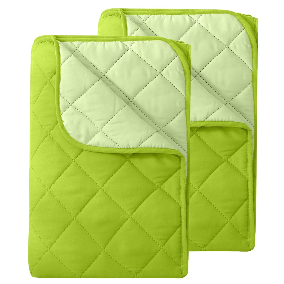 wometo 2 Stück Microfaser Sommer Steppbett 135x200 – grün und hellgrün I OEKO-TEX I kochfest 95° I Leichtsteppbett für heiße Tage I ohne Bezug verwendbar Image